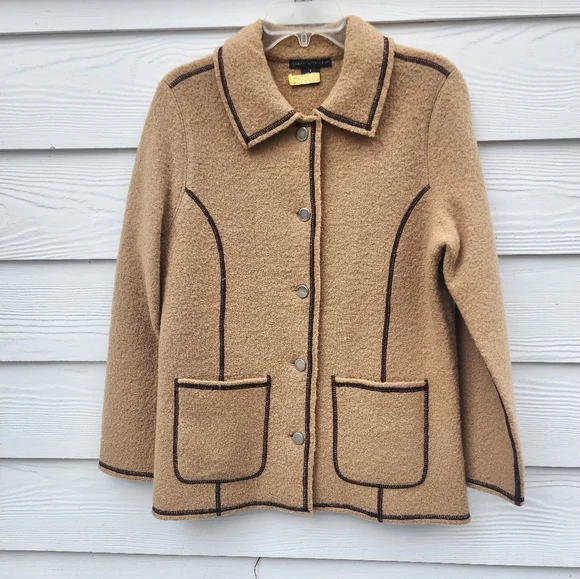 S Tan Boiled Wool Jacket - Picture 6 of 15